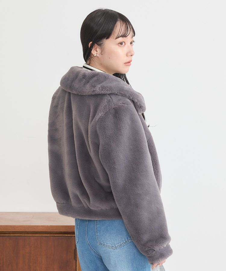 earth music&ecology「ファーショートコート」|ブルゾン・スタジャン|