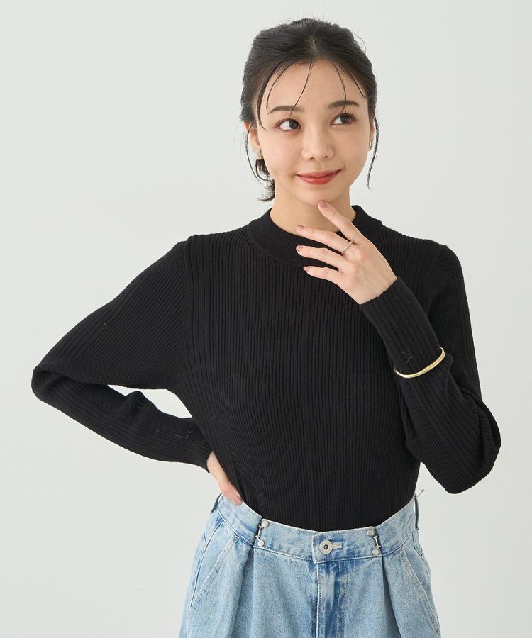 earth music&ecology「やわらかタッチハイネックリブニットプルオーバー」|ニット・セーター|