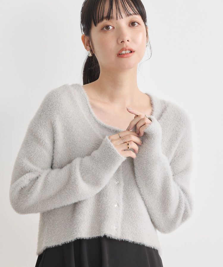 earth music&ecology「SET2点ラメフェザーカーディガン+インナー」|カーディガン|