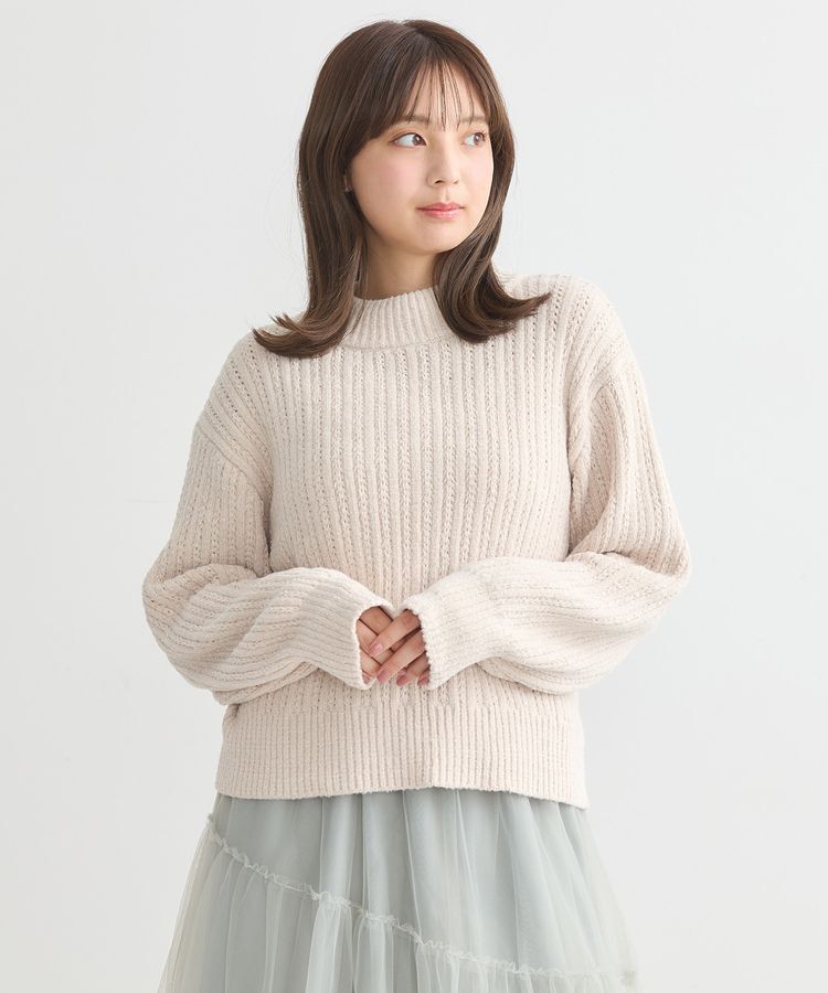 earth music&ecology「透かしベロアモールプルオーバー」|ニット・セーター|