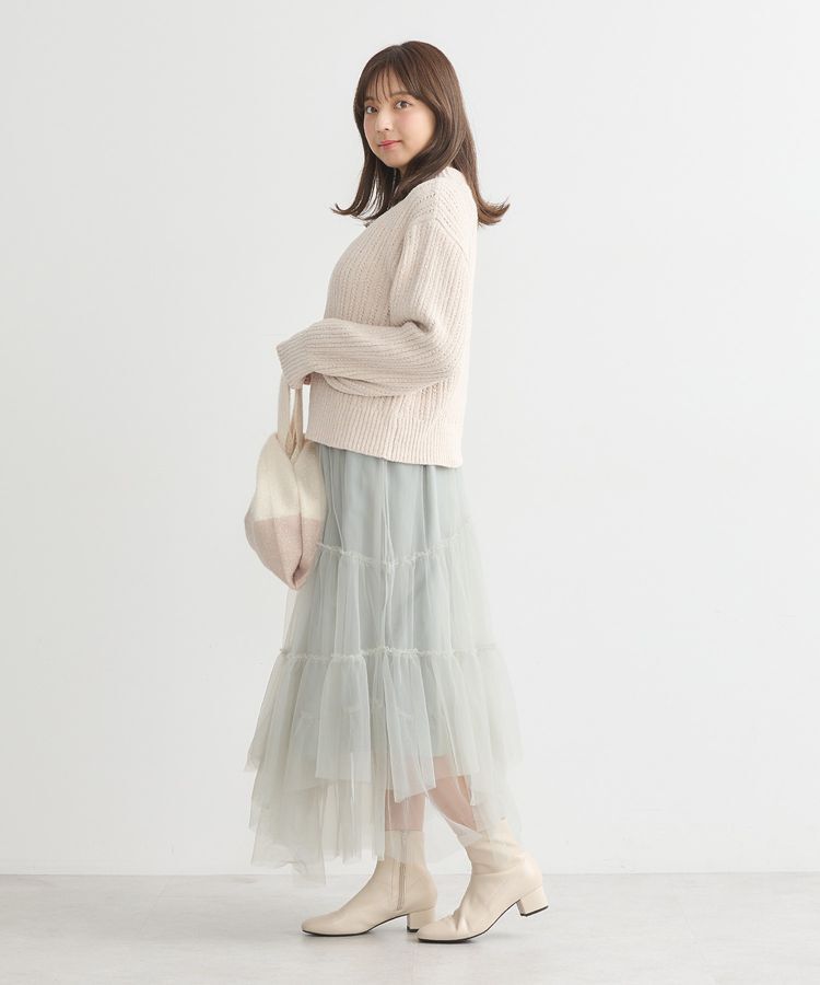 earth music&ecology「透かしベロアモールプルオーバー」|ニット・セーター|