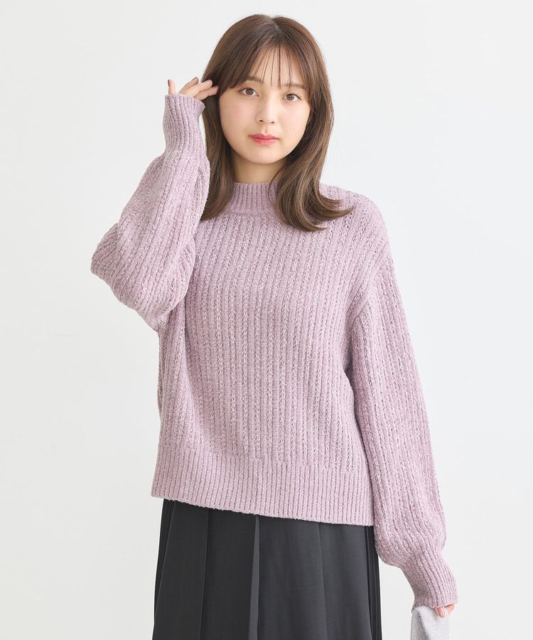 earth music&ecology「透かしベロアモールプルオーバー」|ニット・セーター|