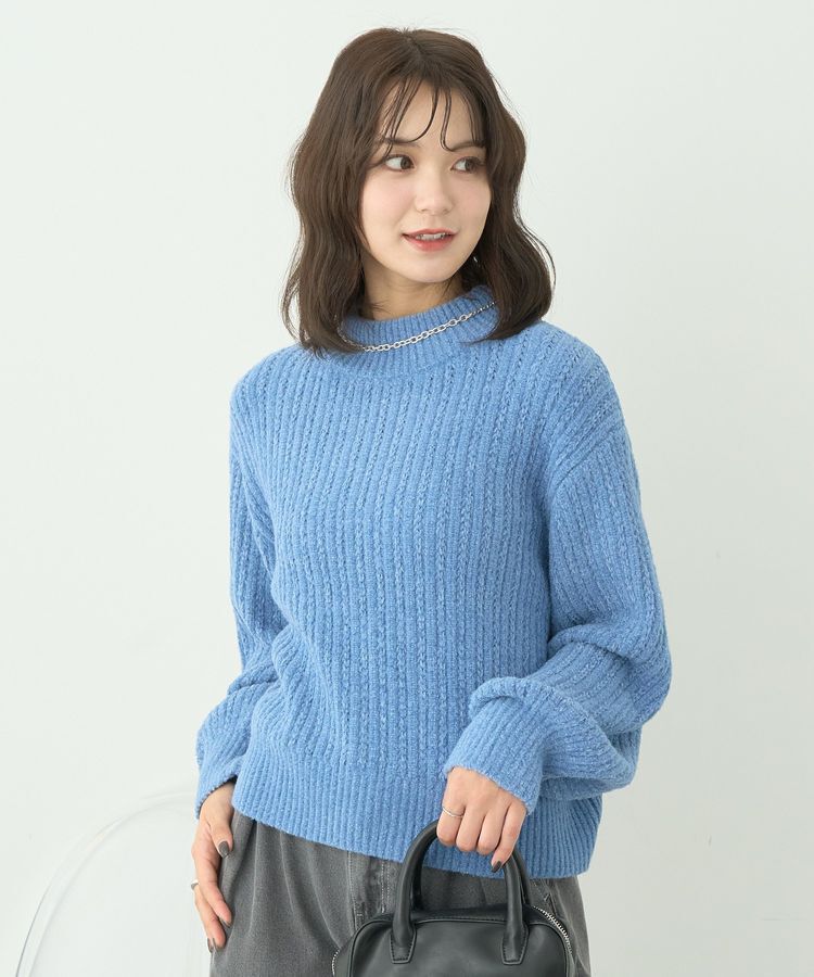 earth music&ecology「透かしベロアモールプルオーバー」|ニット・セーター|