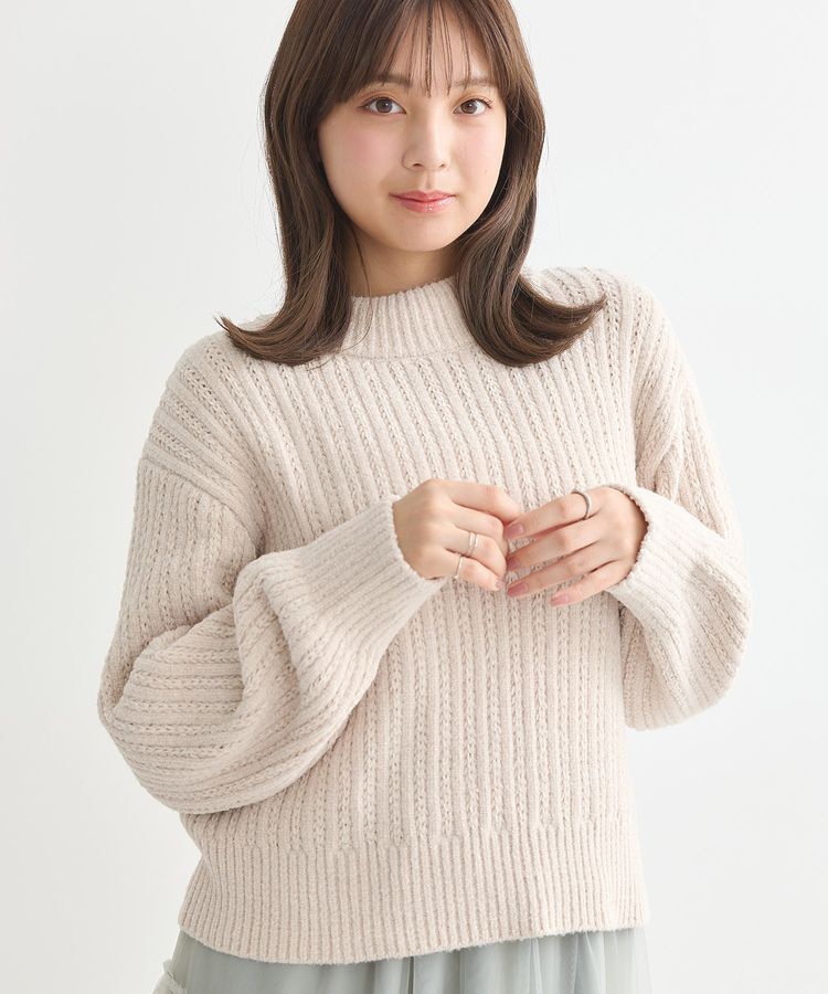 earth music&ecology「透かしベロアモールプルオーバー」|ニット・セーター|