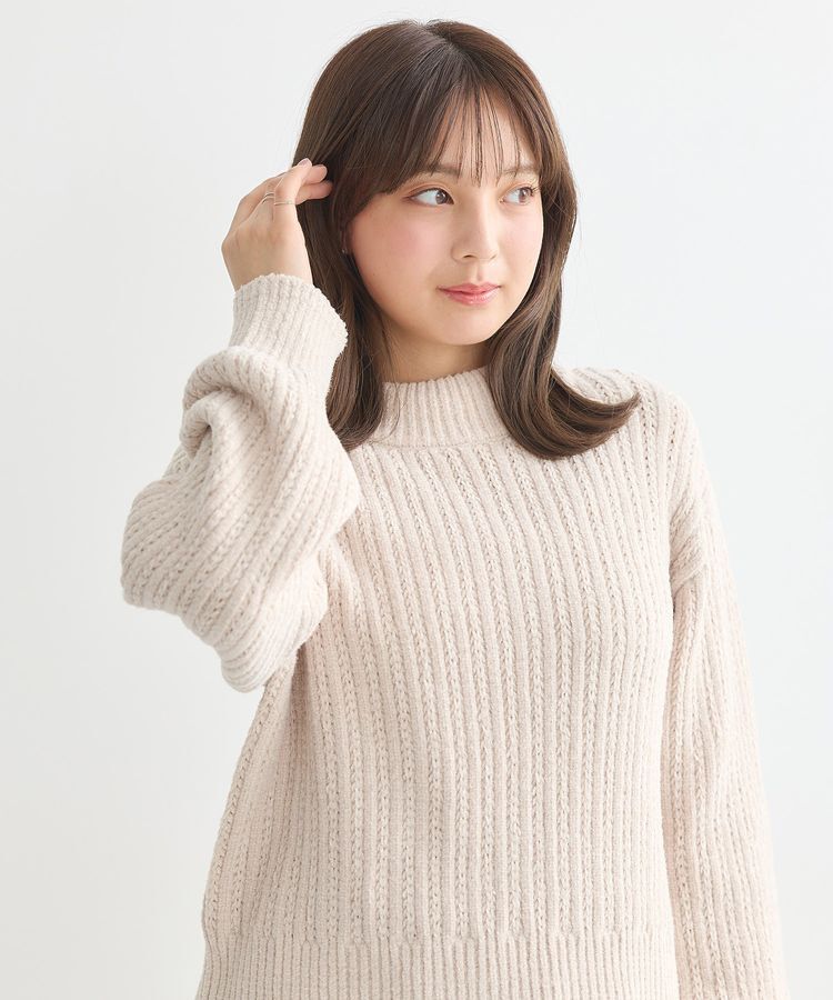 earth music&ecology「透かしベロアモールプルオーバー」|ニット・セーター|