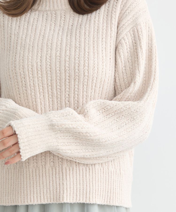 earth music&ecology「透かしベロアモールプルオーバー」|ニット・セーター|