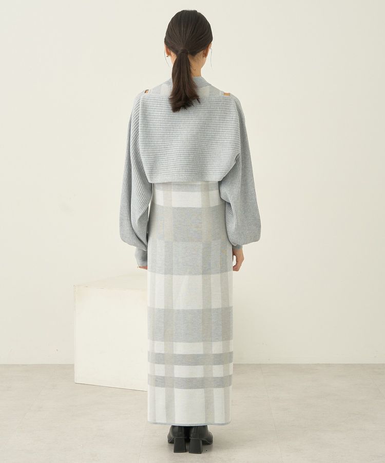 earth music&ecology「Set2点ショートニット+チェックワンピース」|ワンピース|