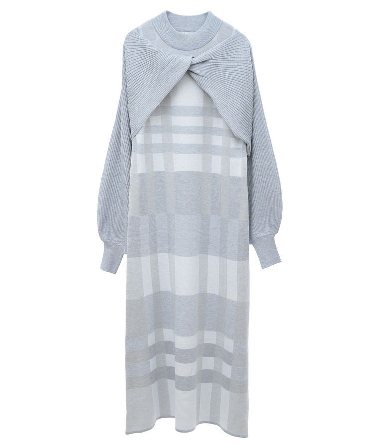 earth music&ecology「Set2点ショートニット+チェックワンピース」|ワンピース|