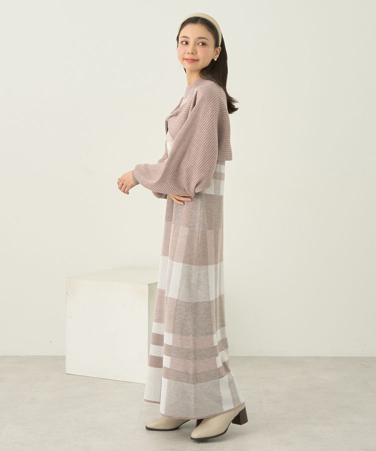 earth music&ecology「Set2点ショートニット+チェックワンピース」|ワンピース|