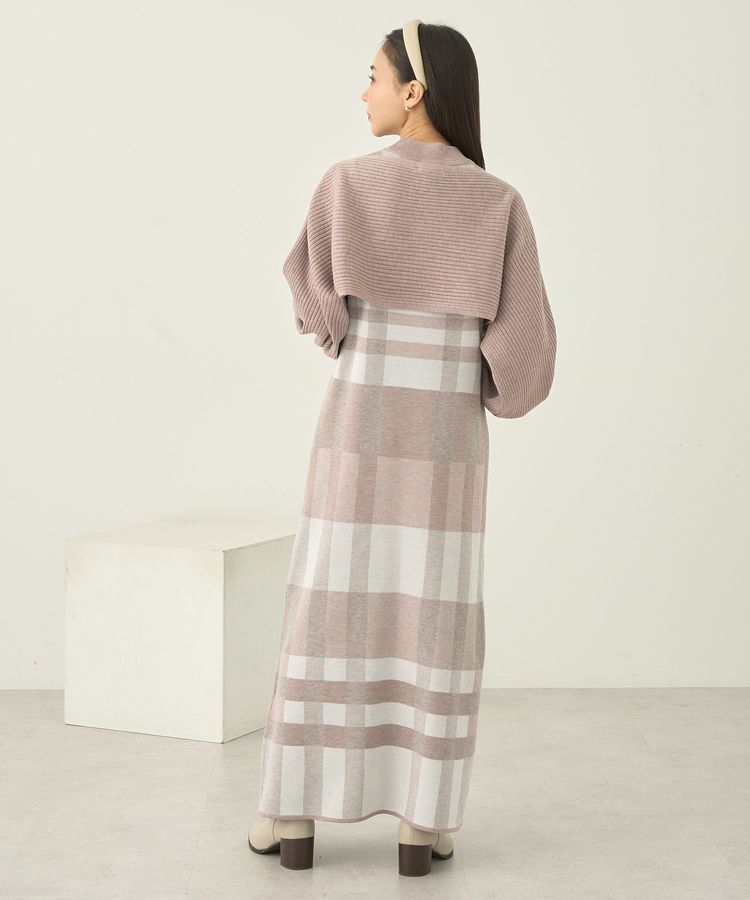 earth music&ecology「Set2点ショートニット+チェックワンピース」|ワンピース|