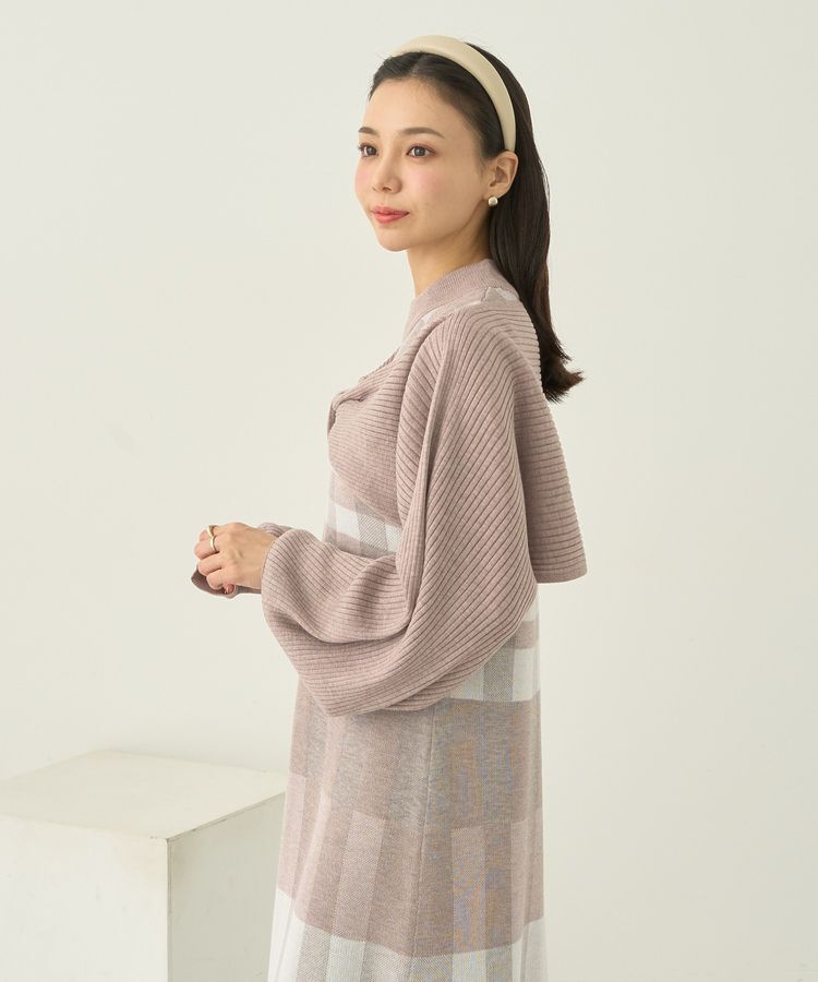 earth music&ecology「Set2点ショートニット+チェックワンピース」|ワンピース|