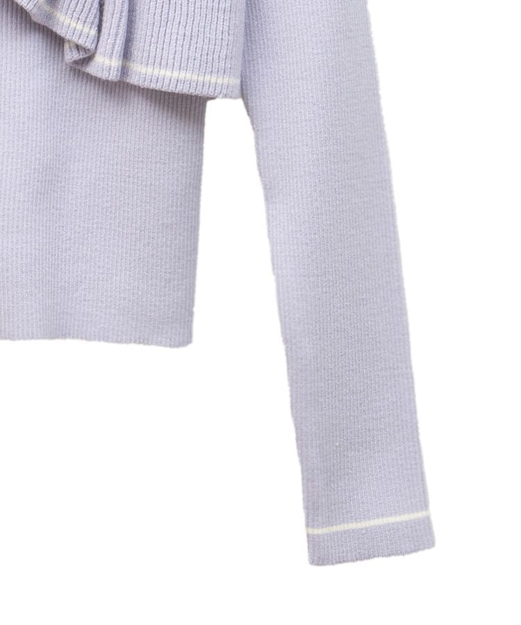 earth music&ecology「Vネックフリルニットカーディガン」|カーディガン|