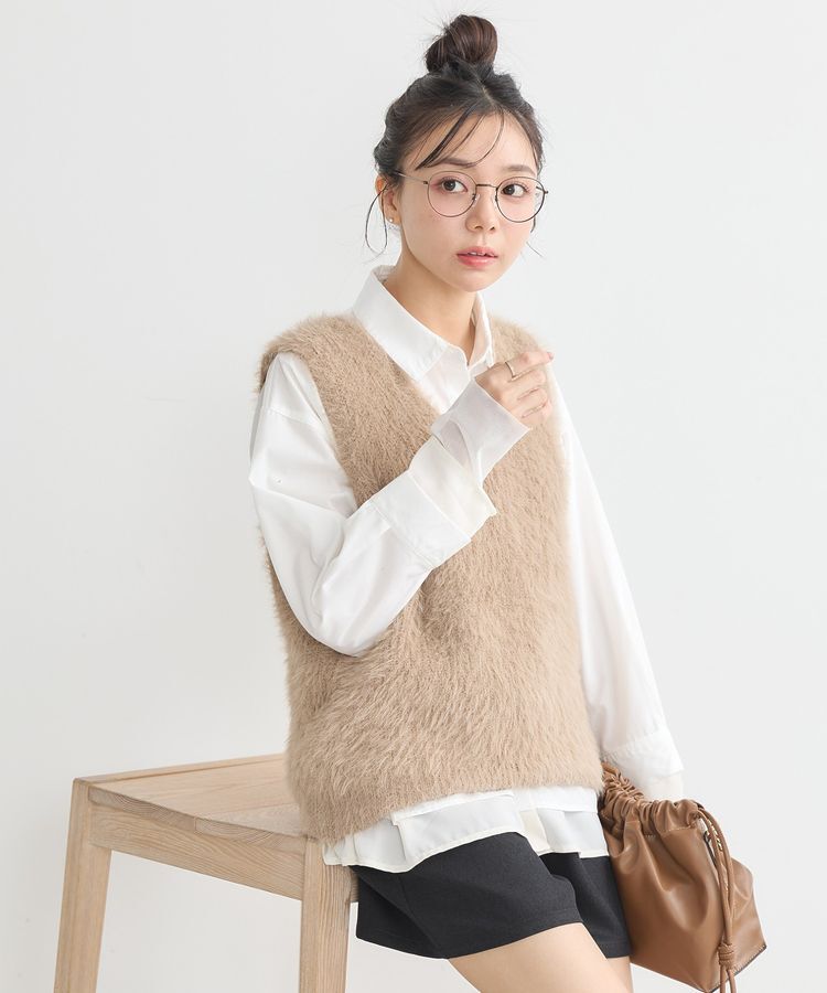 earth music&ecology「シャギーベスト」|ベスト・ジレ|