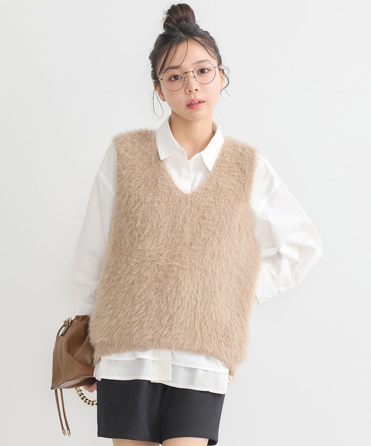 earth music&ecology「シャギーベスト」|ベスト・ジレ|