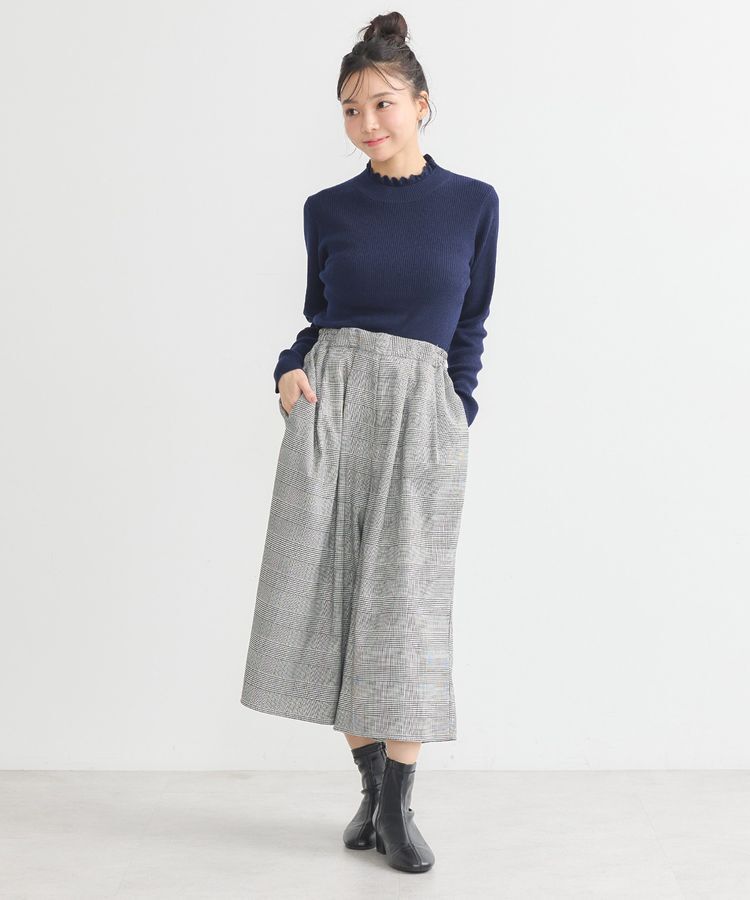 earth music&ecology「レーシーハイネックリブプルオーバー」|ニット・セーター|