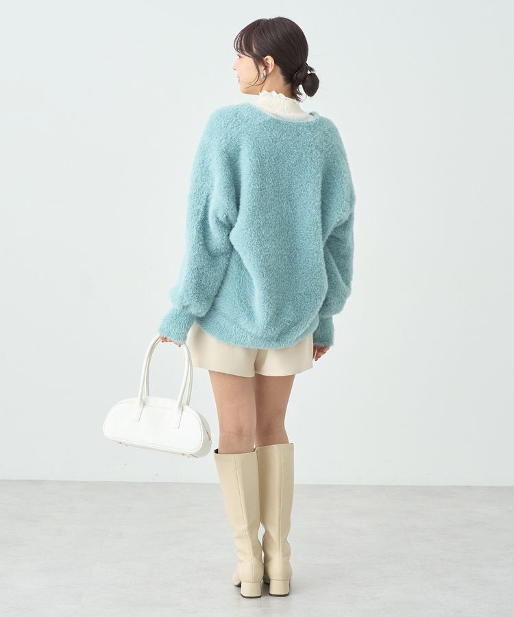 earth music&ecology「レーシーハイネックリブプルオーバー」|ニット・セーター|