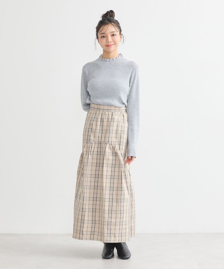 earth music&ecology「レーシーハイネックリブプルオーバー」|ニット・セーター|