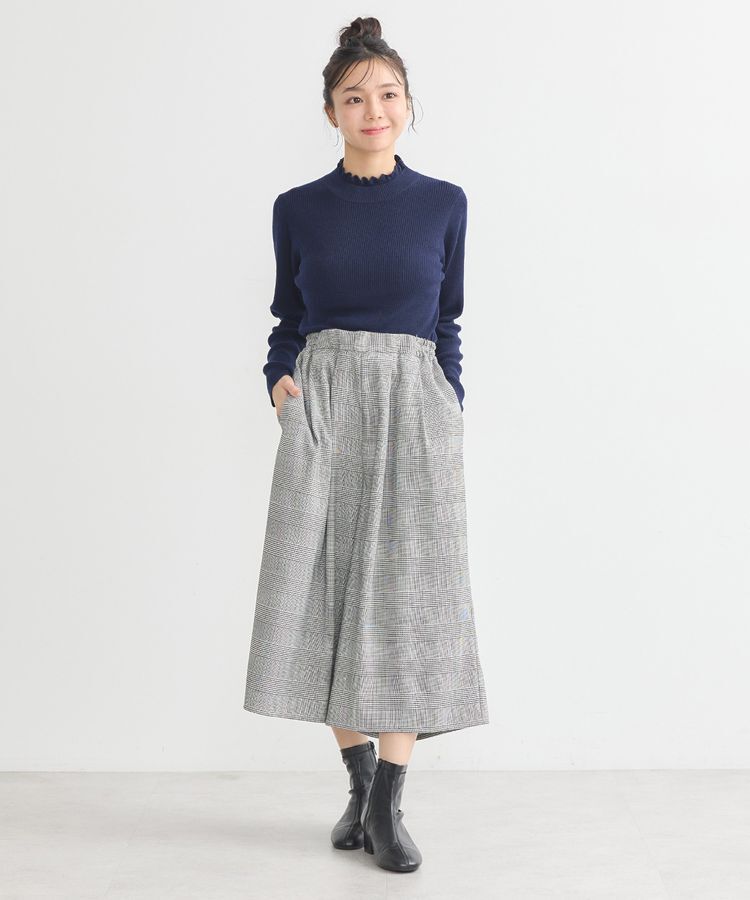 earth music&ecology「レーシーハイネックリブプルオーバー」|ニット・セーター|