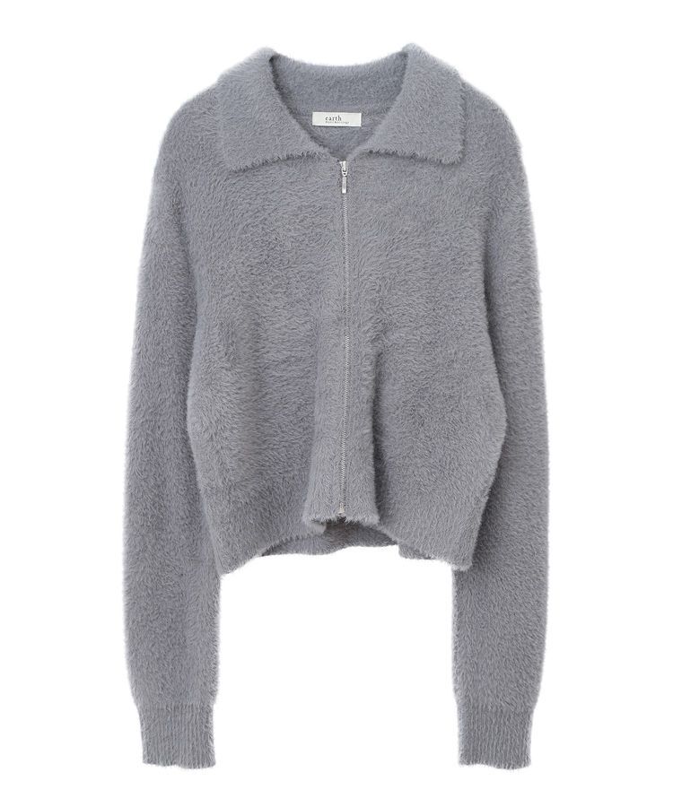 earth music&ecology「シャギージップカーディガン」|カーディガン|
