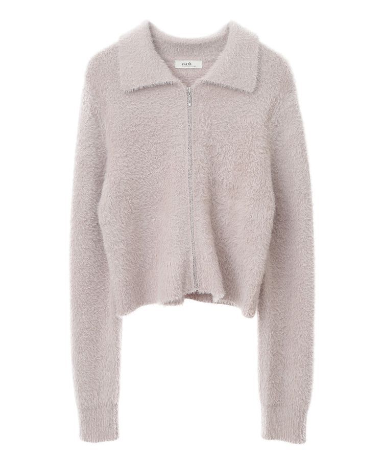 earth music&ecology「シャギージップカーディガン」|カーディガン|