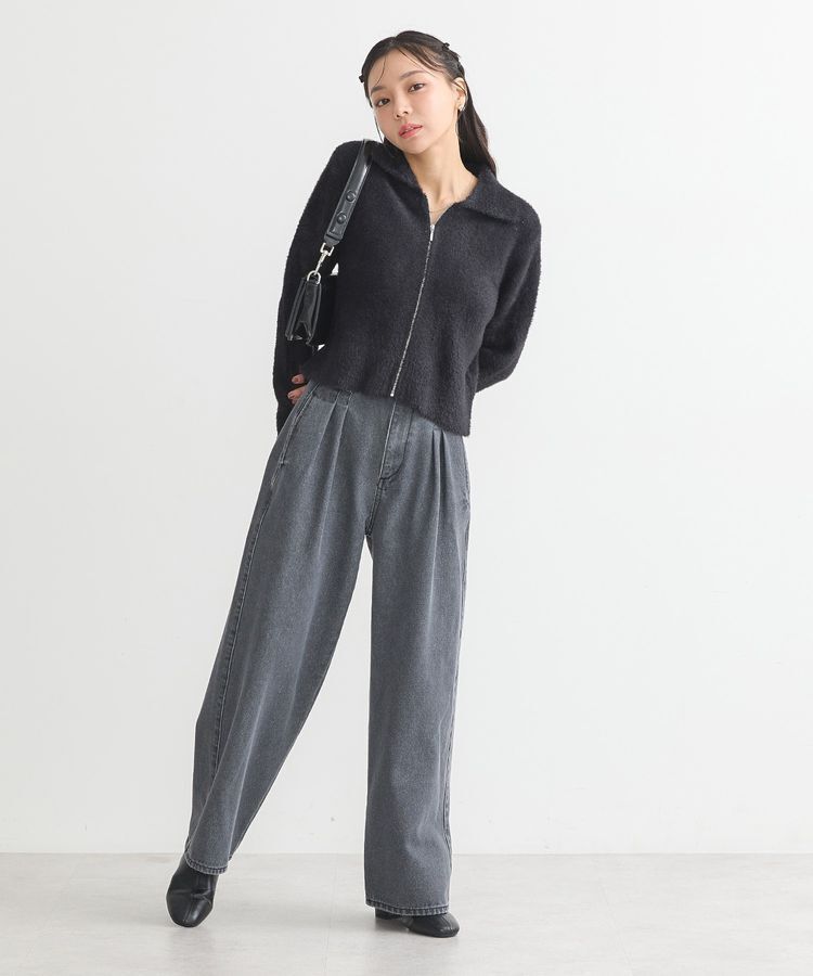 earth music&ecology「シャギージップカーディガン」|カーディガン|