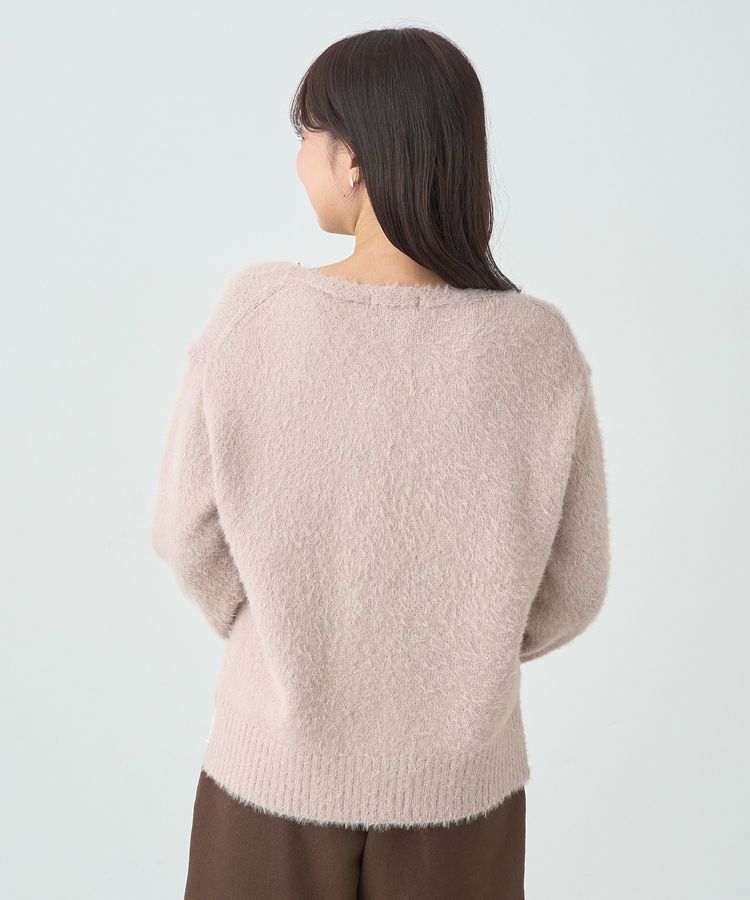 earth music&ecology「スパンコールシャギーVネックプルオーバー」|ニット・セーター|