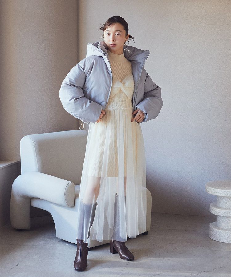 earth music&ecology「ねじりチュールキャミワンピース」|ワンピース|