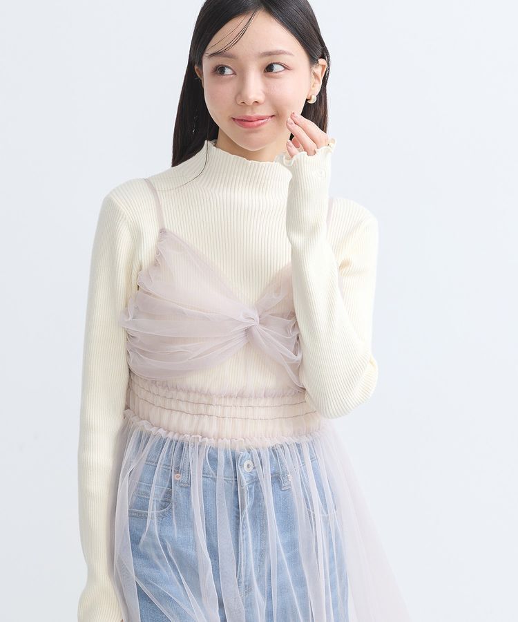 earth music&ecology「ねじりチュールキャミワンピース」|ワンピース|