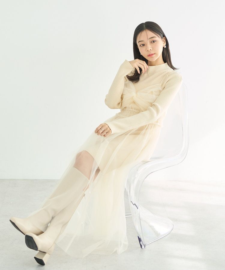 earth music&ecology「ねじりチュールキャミワンピース」|ワンピース|