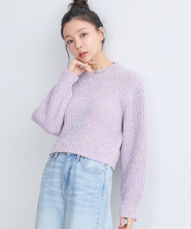 earth music&ecology「ブラッシュヤーンニットプルオーバー」|ニット・セーター|Lavender