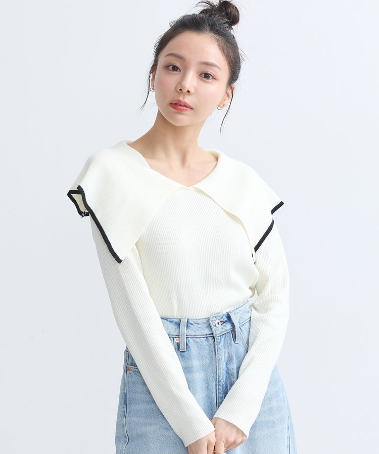 earth music&ecology「ビックカラーオフショルニットプルオーバー」|ニット・セーター|Ivory