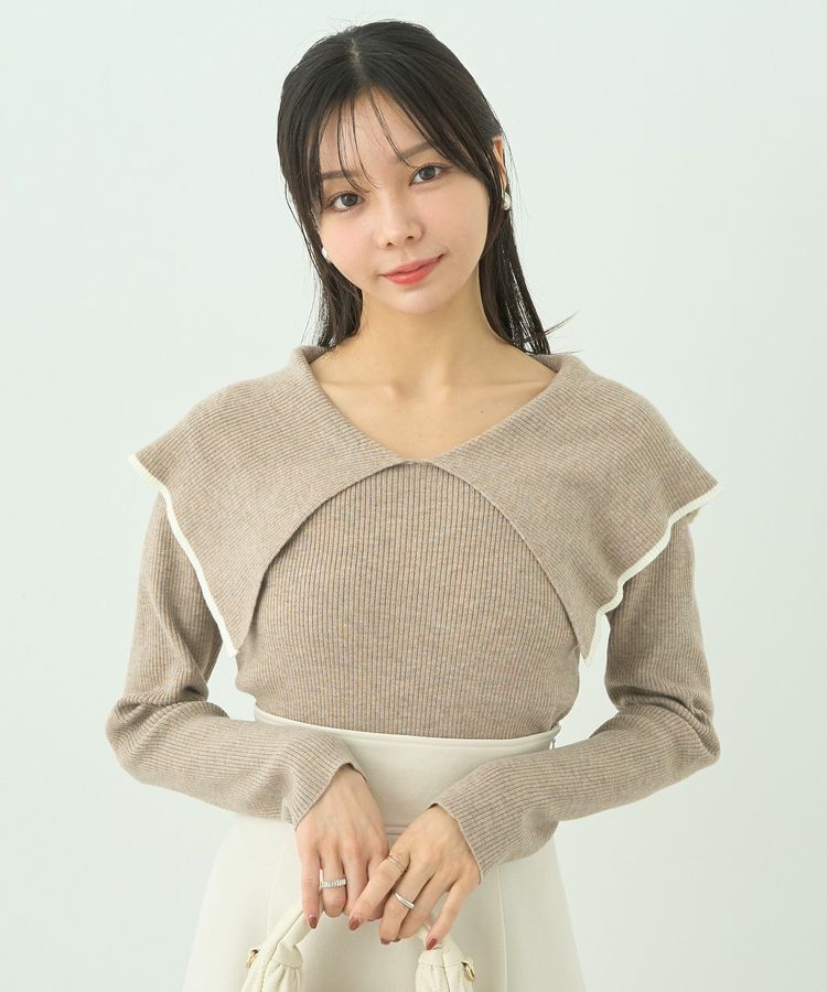 earth music&ecology「ビックカラーオフショルニットプルオーバー」|ニット・セーター|Pink Beige