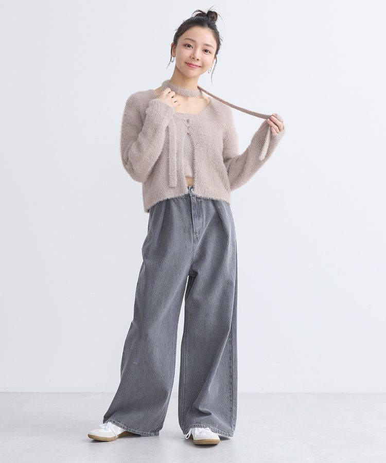 earth music&ecology「SET3点 フェザータイ付きアンサンブル」|カーディガン|