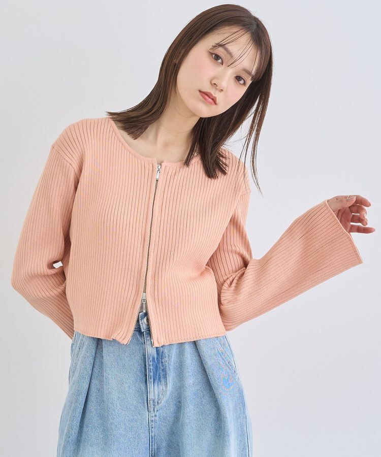 earth music&ecology「ダブルジップニットカーディガン」|カーディガン|