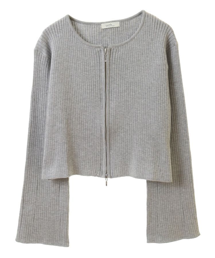 earth music&ecology「ダブルジップニットカーディガン」|カーディガン|