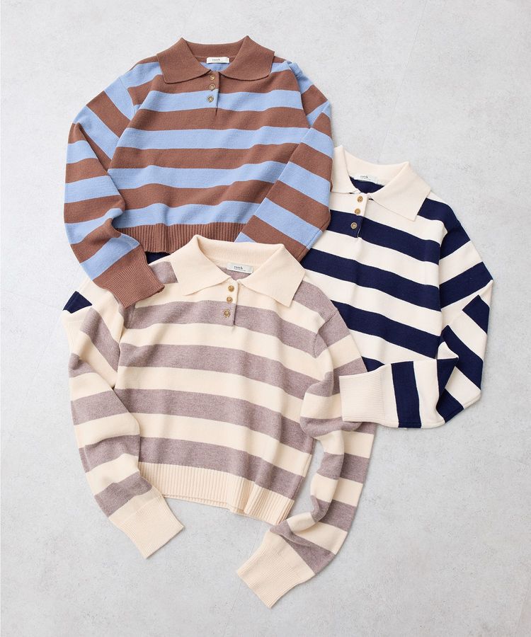 earth music&ecology「ラガーニット」|ニット・セーター|