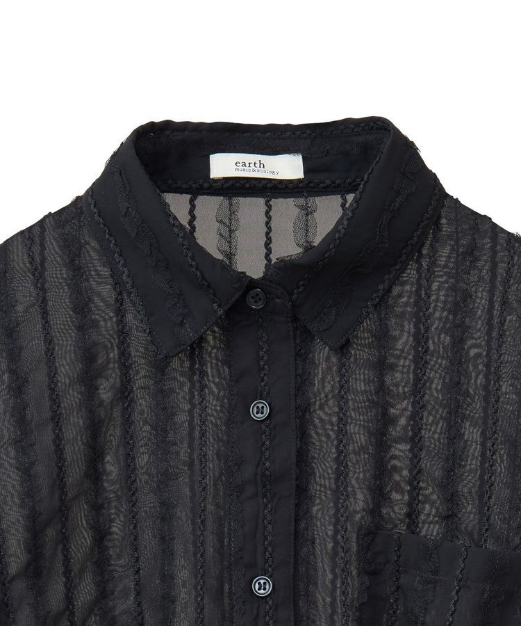 earth music&ecology「シアージャカードショートシャツ」|シャツ・ブラウス|
