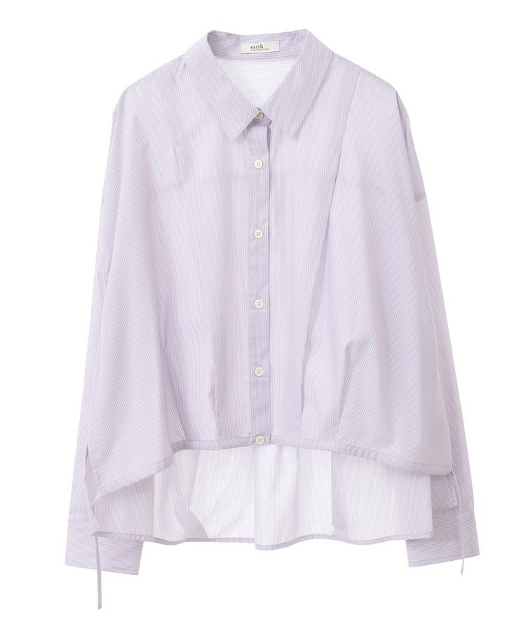 earth music&ecology「TRキュプラドロスロシャツ」|シャツ・ブラウス|Stripe Pink