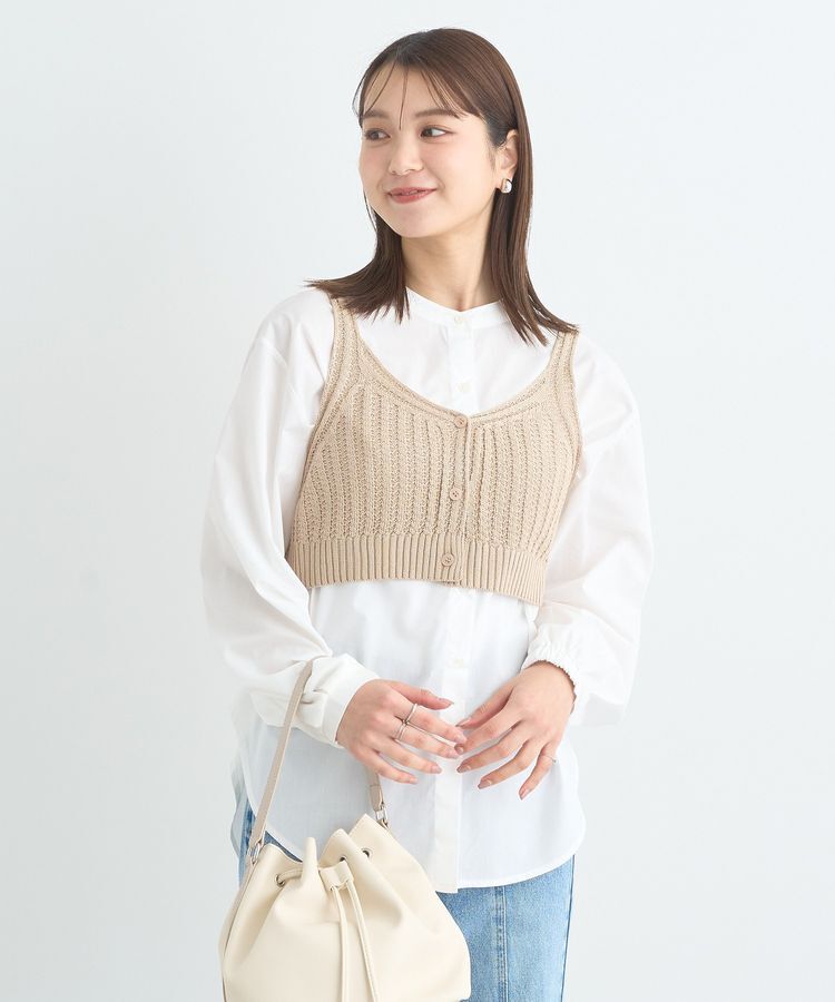 earth music&ecology「SET2点透かしニットビスチェ＋シャツ」|シャツ・ブラウス|