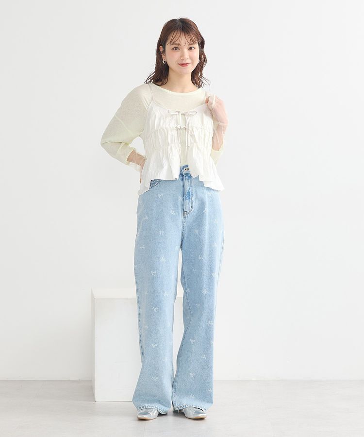 earth music&ecology「ジャガードフレアキャミブラウス」|ベスト・ジレ|
