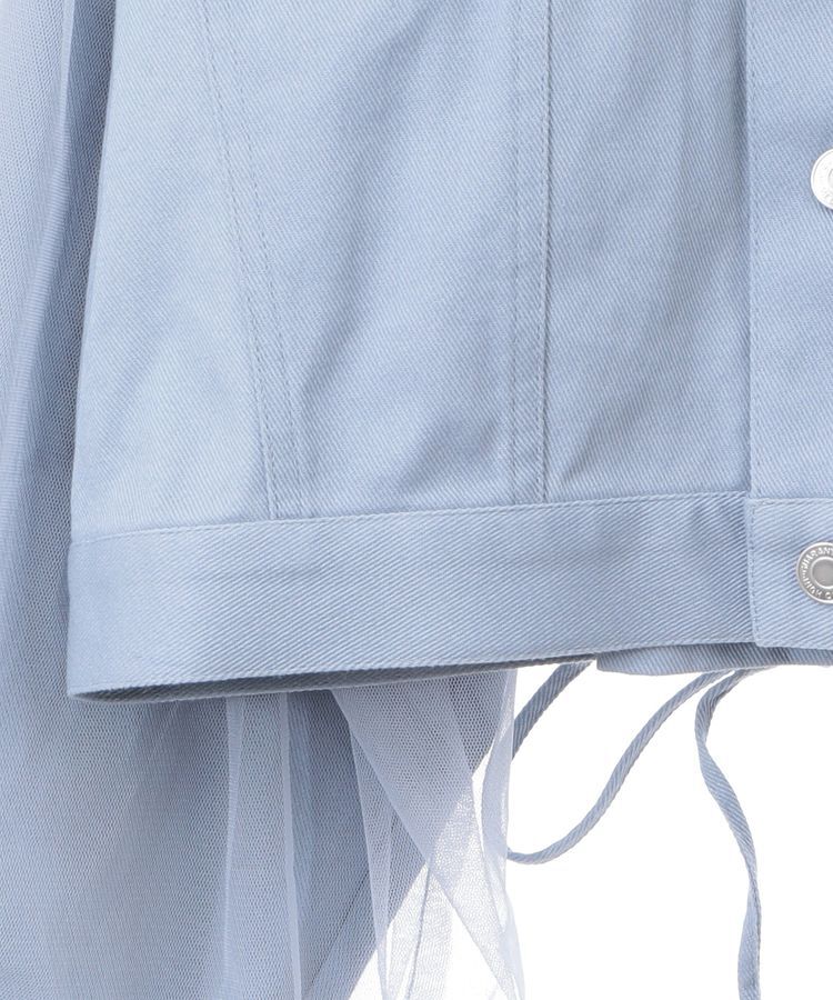 earth music&ecology「チュールレイヤードバックレースアップジャケット」|テーラードジャケット|