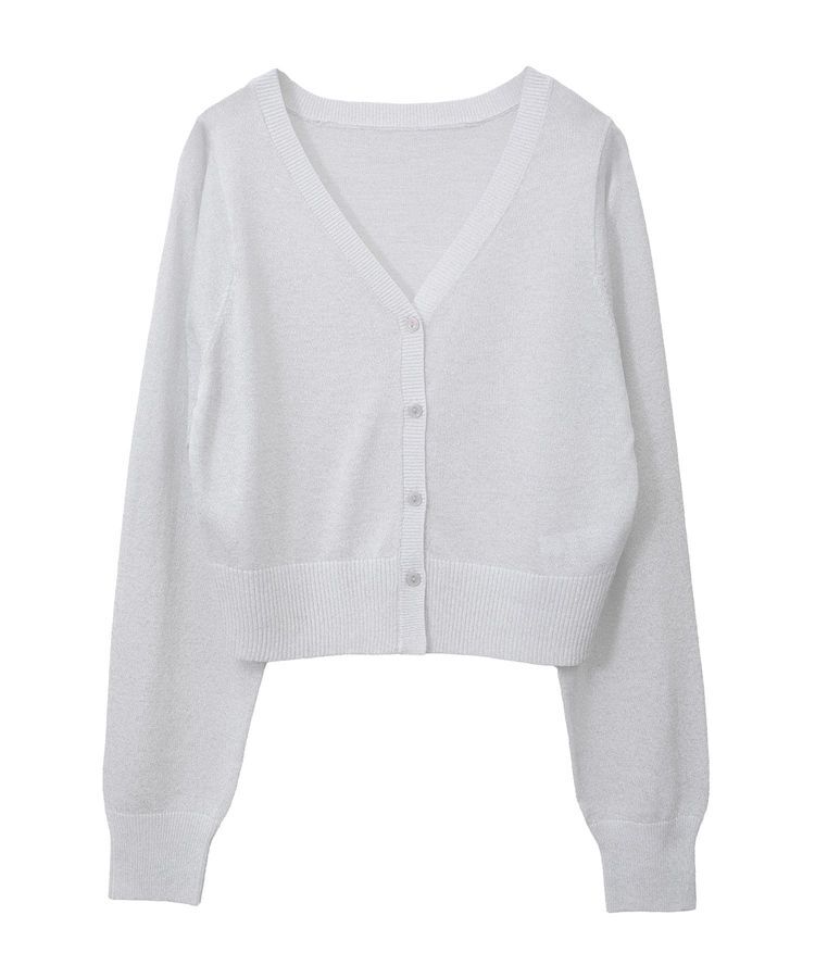 earth music&ecology「シアーラメVネックカーディガン」|カーディガン|