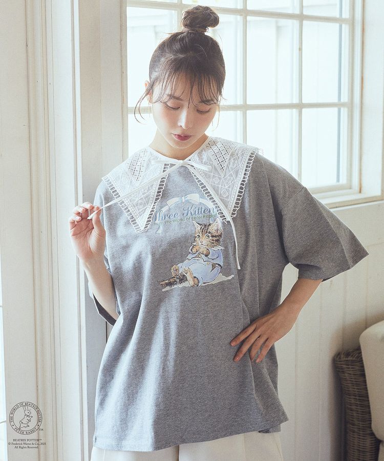 earth music&ecology「PeterRabbit(TM)/earth こねこのトムＴ」|Tシャツ・カットソー|Gray Mixture