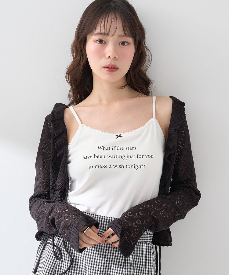 earth music&ecology「メッセージプリントカップ付きキャミソール」|キャミソール|Off White