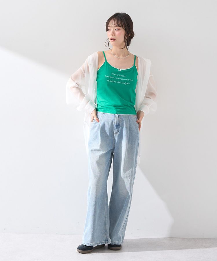 earth music&ecology「メッセージプリントカップ付きキャミソール」|キャミソール|