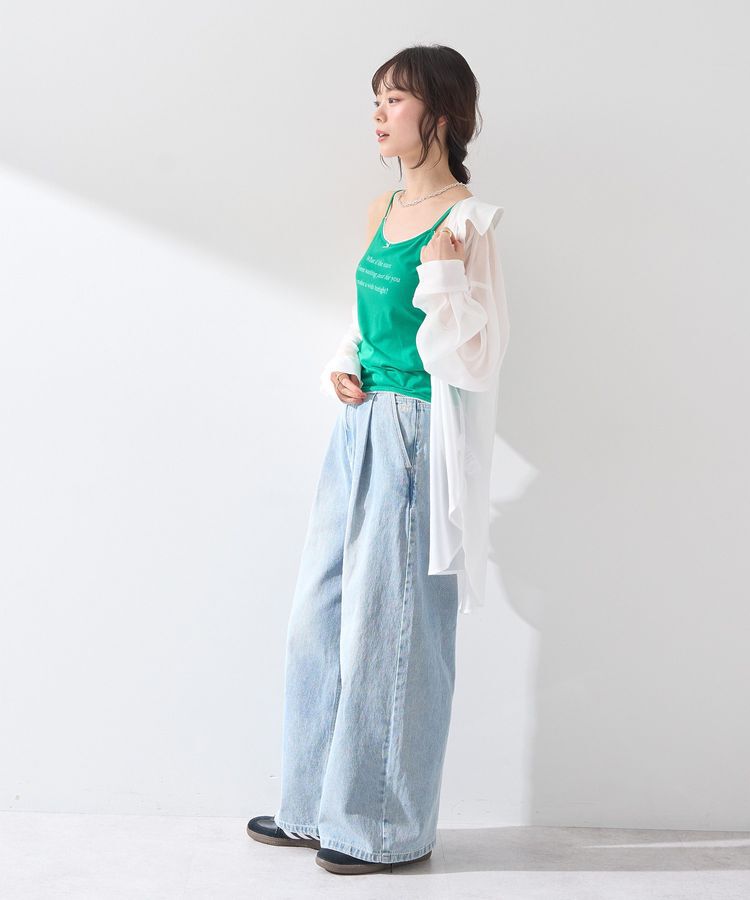 earth music&ecology「メッセージプリントカップ付きキャミソール」|キャミソール|