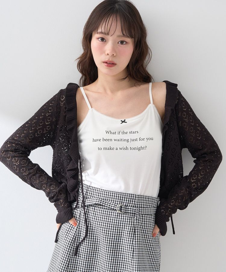 earth music&ecology「メッセージプリントカップ付きキャミソール」|キャミソール|