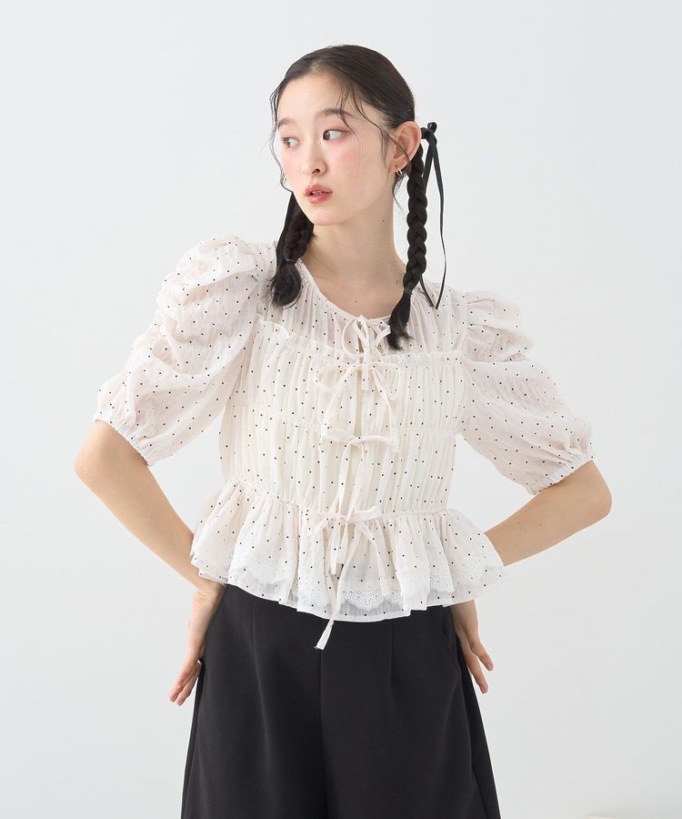 earth music&ecology「レースティアードシャーリングブラウス」|シャツ・ブラウス|