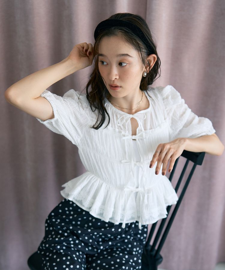 earth music&ecology「レースティアードシャーリングブラウス」|シャツ・ブラウス|