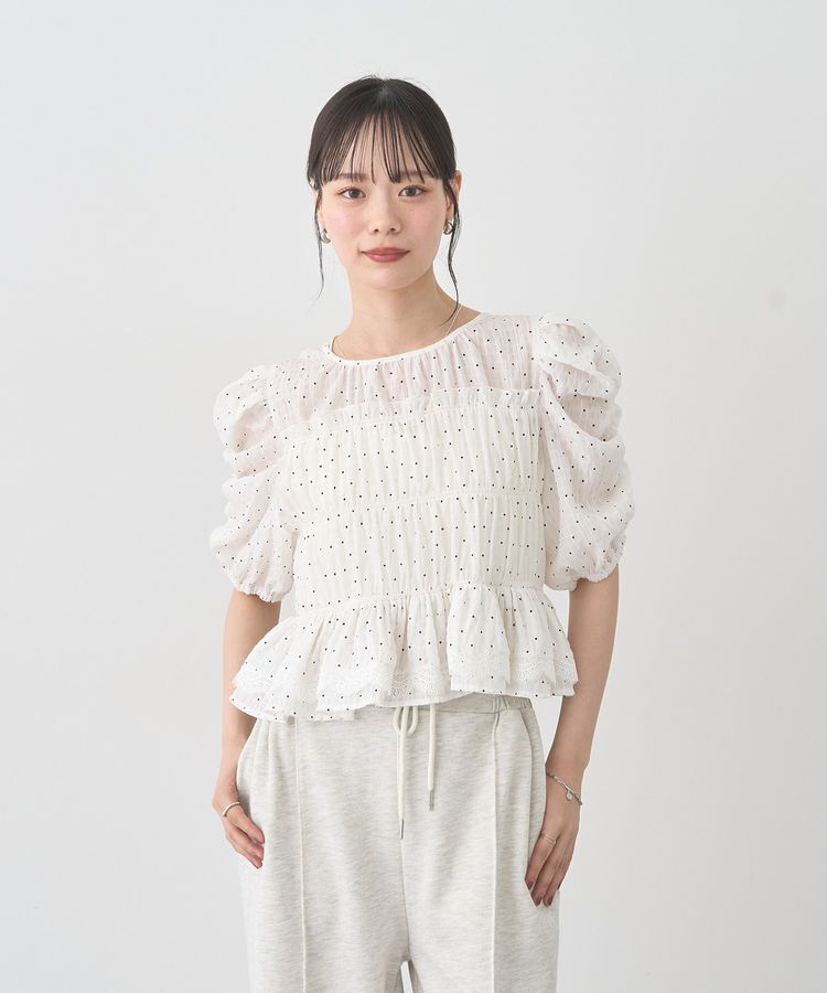 earth music&ecology「レースティアードシャーリングブラウス」|シャツ・ブラウス|